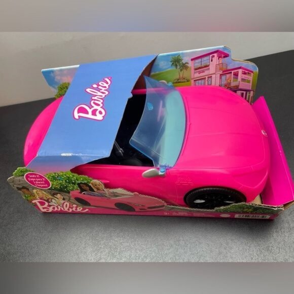 Barbie Pink Convertible 2 Seater vehicle With Rolling Wheels - Picture 6 of 10